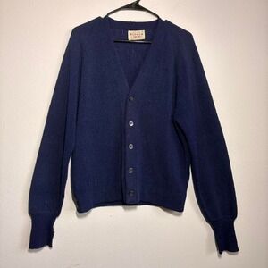 VTG 60s Lord Jeff Pure Alpaca USA Made Knit Grandpa Cardigan LG Quiet Luxury